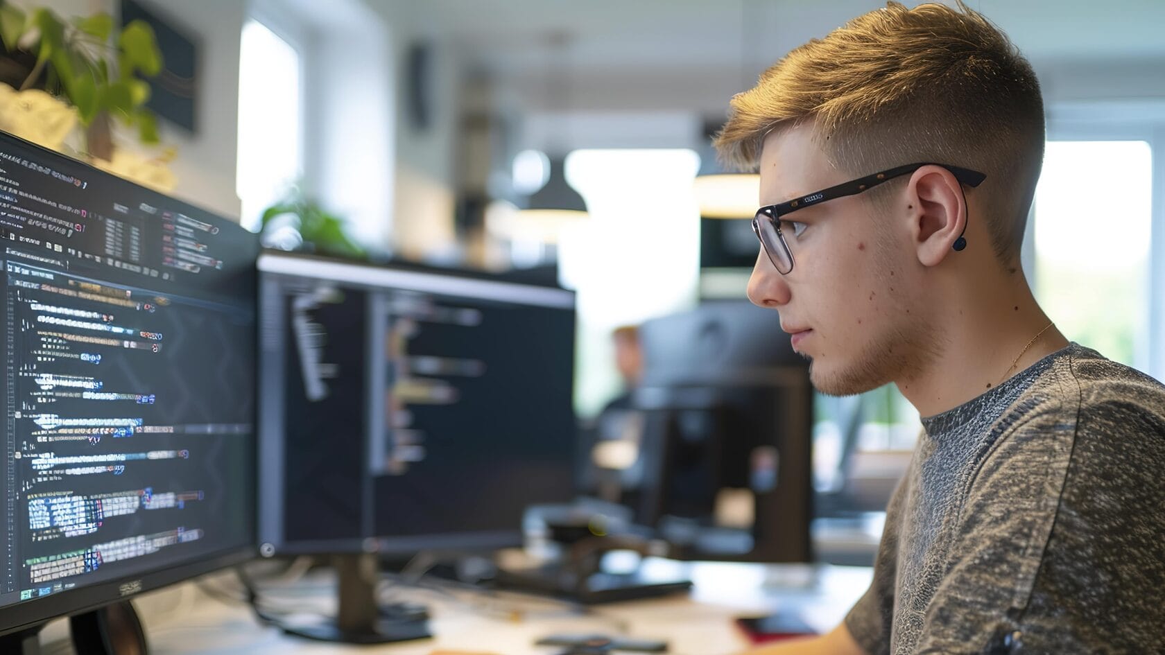 Softwareentwickler bei der Arbeit am Computer