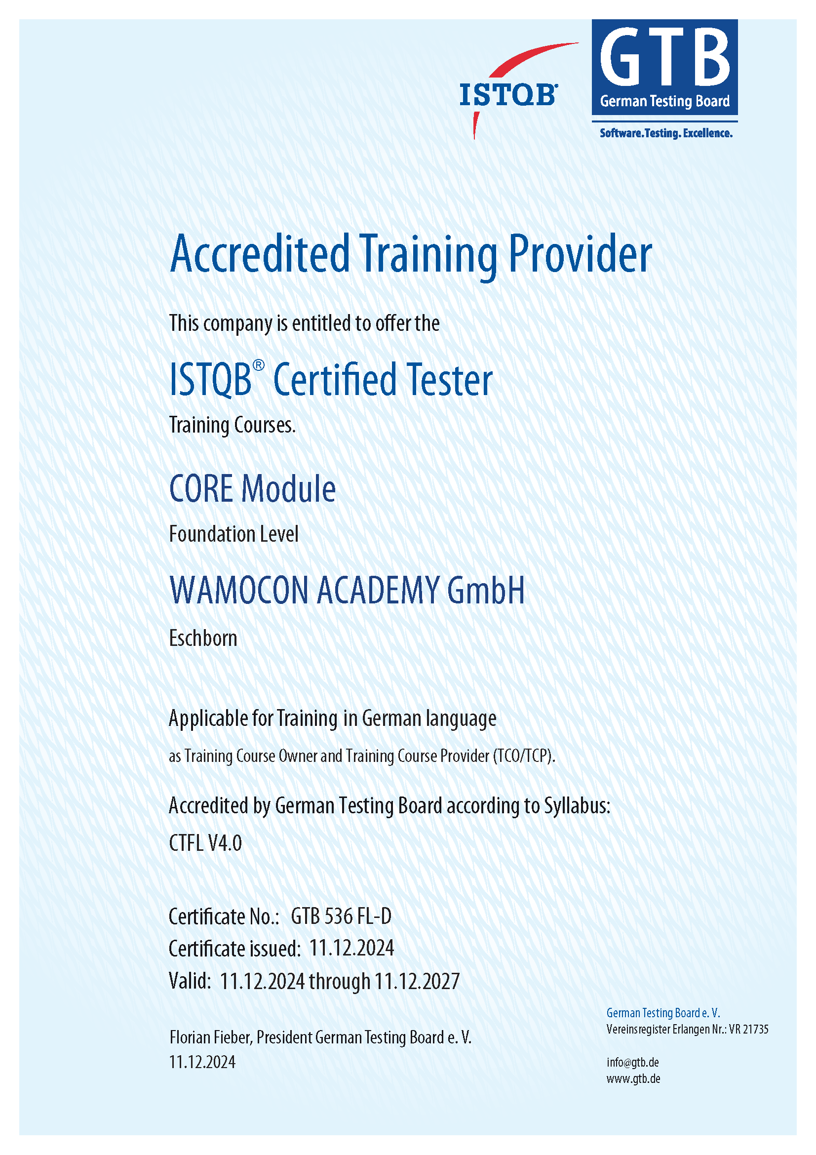 ISTQB Accredited Training Provider